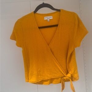 Women's Yellow Wrap Top